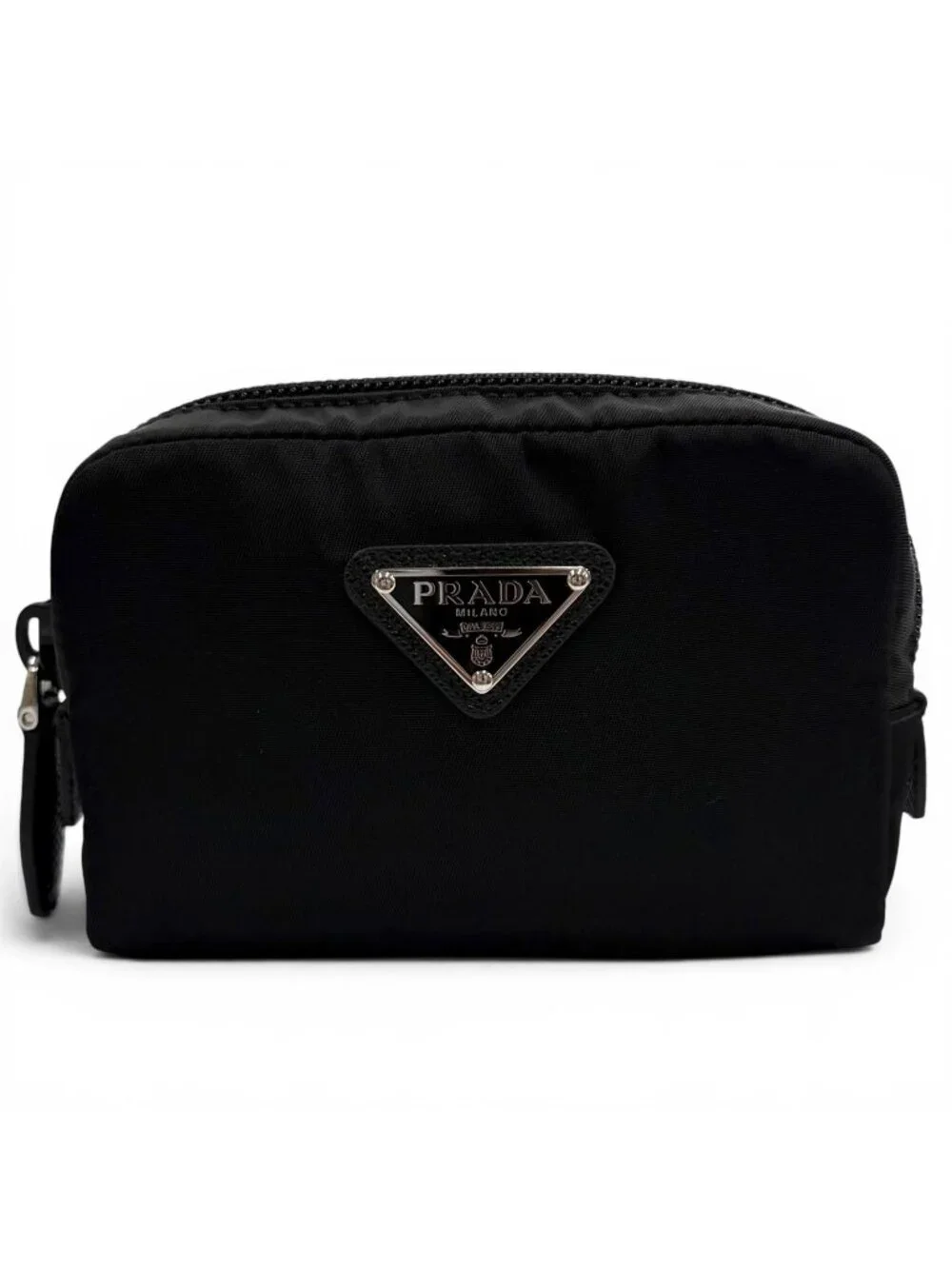 Prada Micro Re-Nylon Pouch Small Triangle Logo Makeup Black